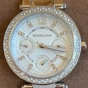 MICHAEL KORS - Mini Parker Watch - MK5615 -- NEW with Tag michael kors mk5615 mini parker white dial silver ladies  main image 2